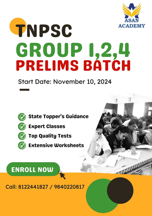 TNPSC Group 1, 2, 4 Prelims Batch
