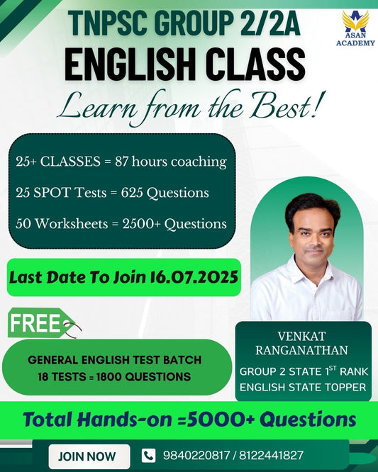 TNPSC Group 2/2A – General English Class