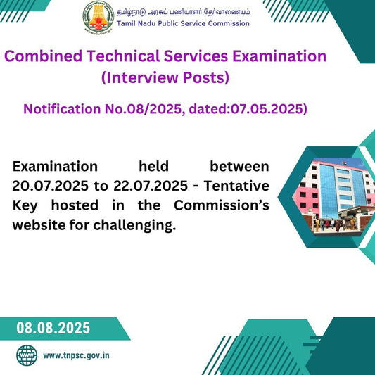 TNPSC Releases Tentative Key for Combined Technical Services Exam