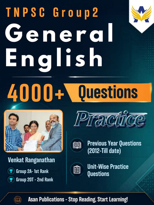 General English Question Bank for TNPSC Group 2 (PRE-ORDER SHIPS FROM 17TH JUNE)