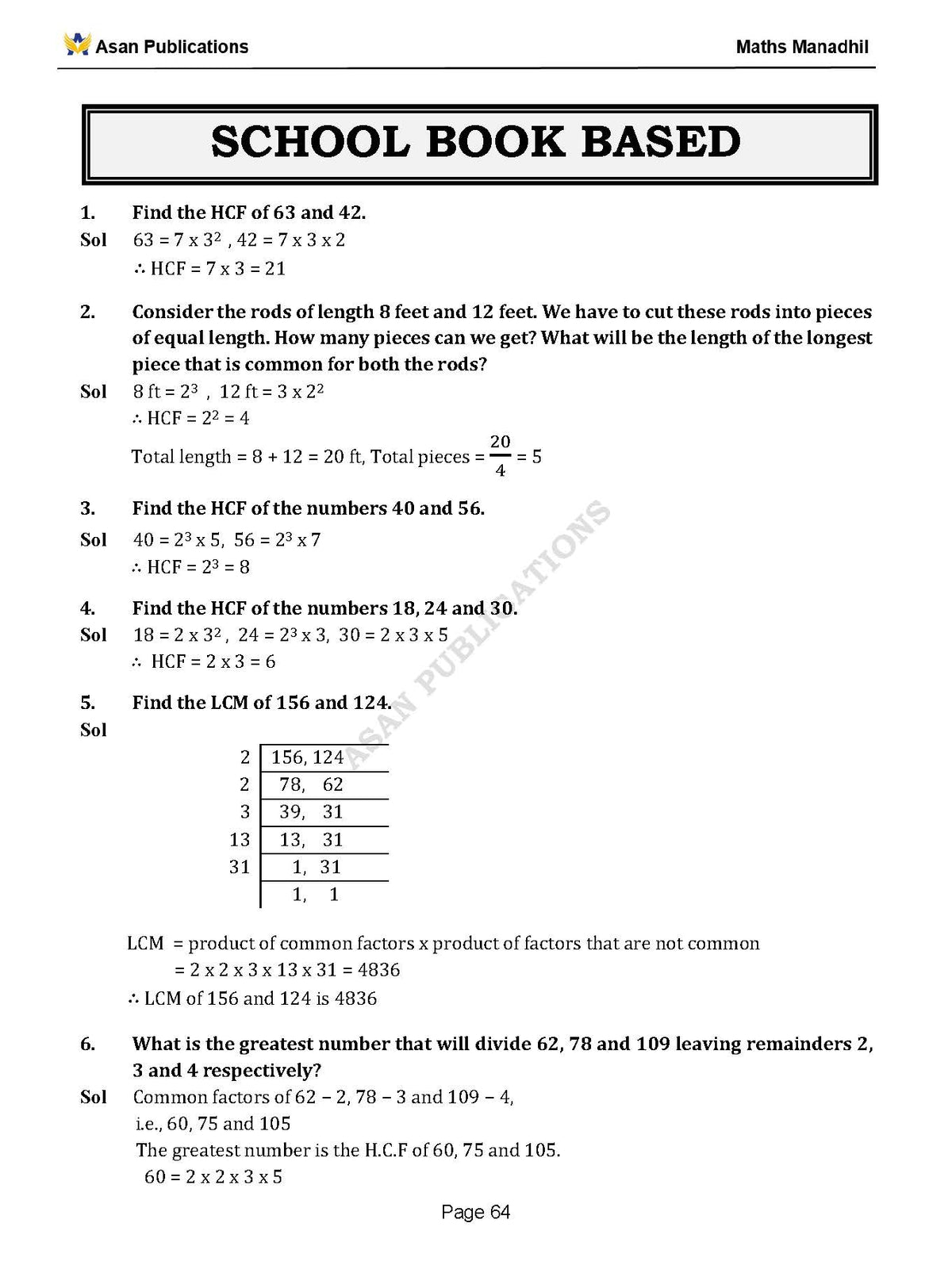 Asan's "MATHS MANADHIL" - ENGLISH MEDIUM (BASED ON NEW SYLLABUS)